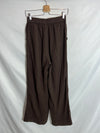 NA-KD. Pantalón ancho marrón algodón T.38