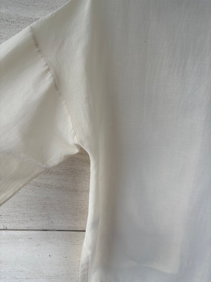 CORTANA. Camisa beige algodón y seda