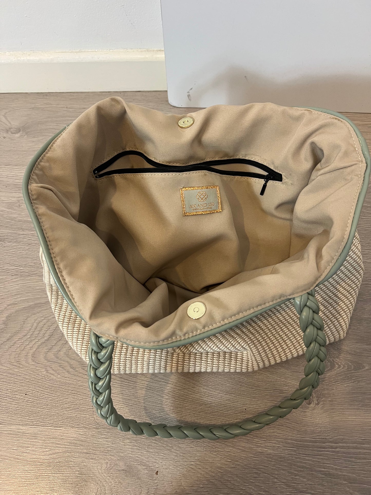 AN AND LEE. Bolso shopper lona asa trenzada