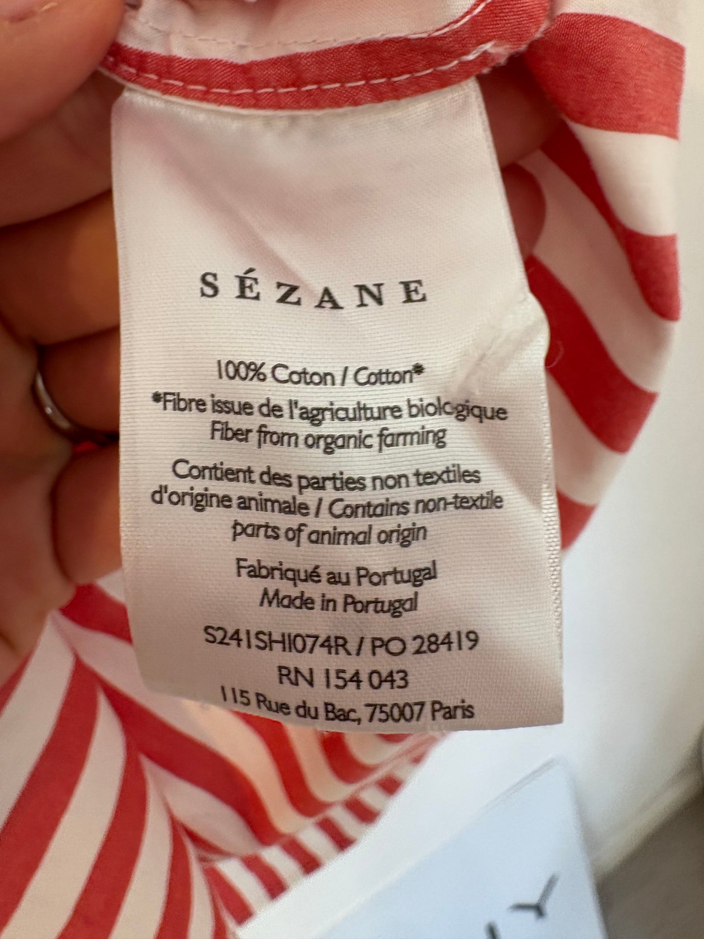 SÉZANE. Camisa algodón rayas rojas