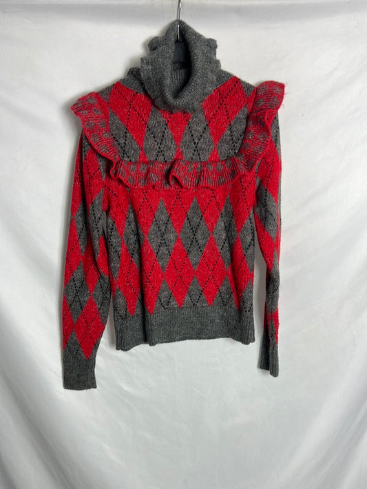 ZARA. Jersey rombos cuello alto. TS