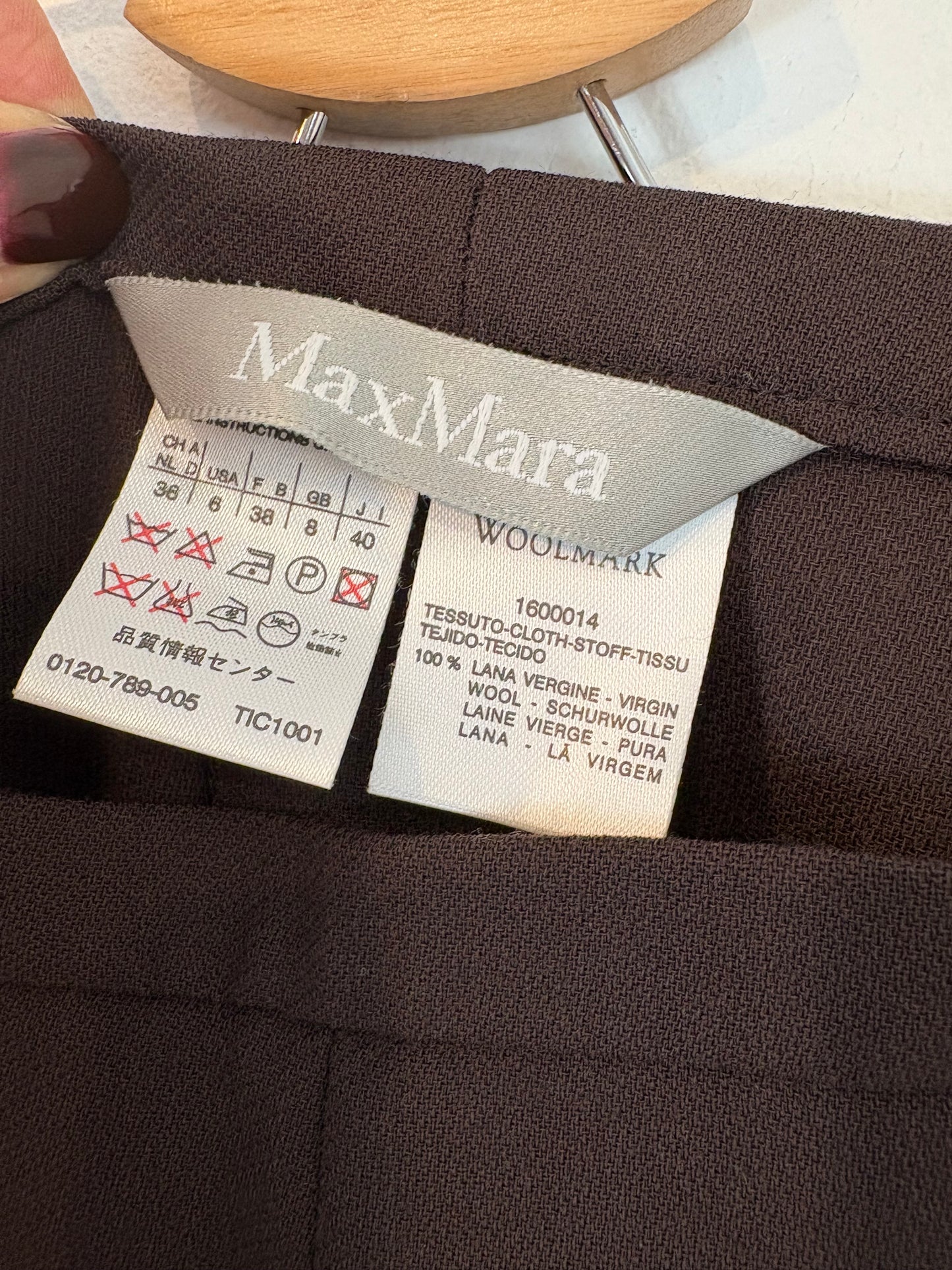 MAxMARA. Brown fluid wool trousers. Size 38