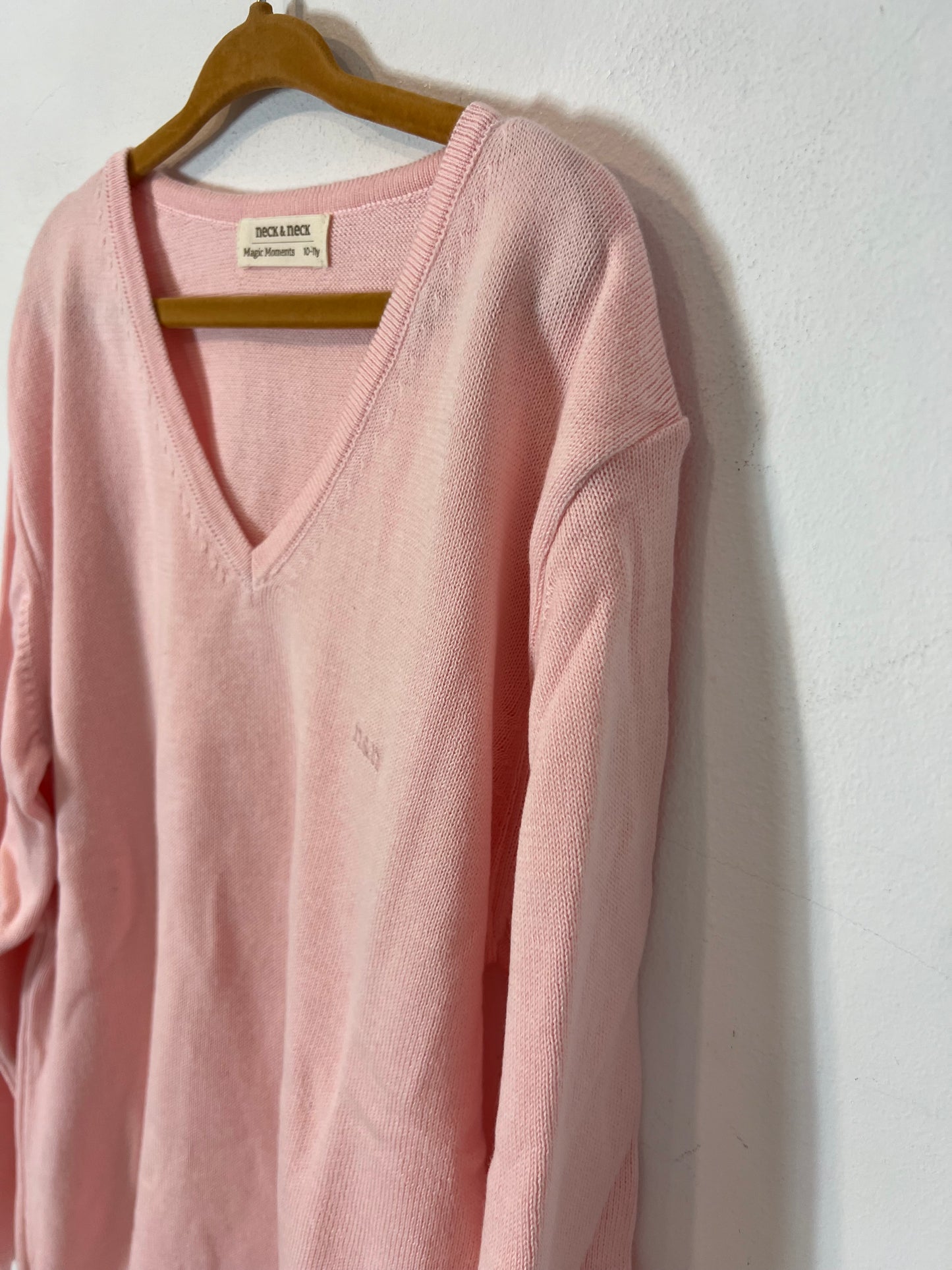 NECK&NECK. Jersey rosa algodón. T 10-11 años