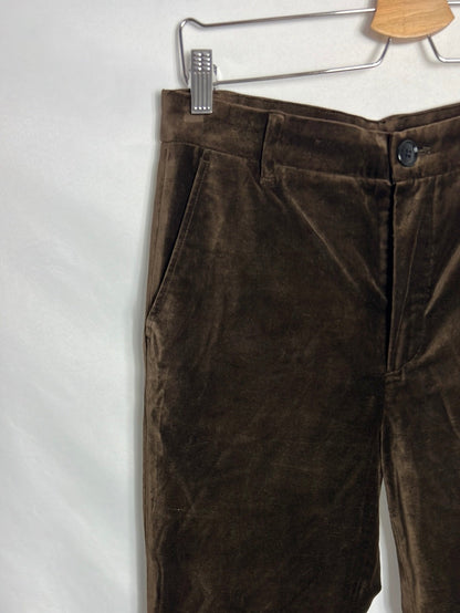 MASSIMO DUTTI. Flared brown velvet trousers. Size 38 (tare)