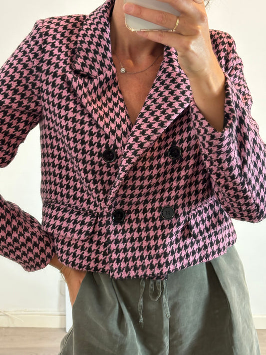 LOAVIES. Chaqueta crop pata de galo T.s