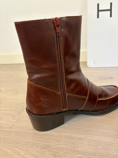 MICUIR. Botines piel efecto mocasín. T 38