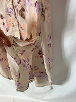 H&M. Blusa larga efecto kimono flores. T XS