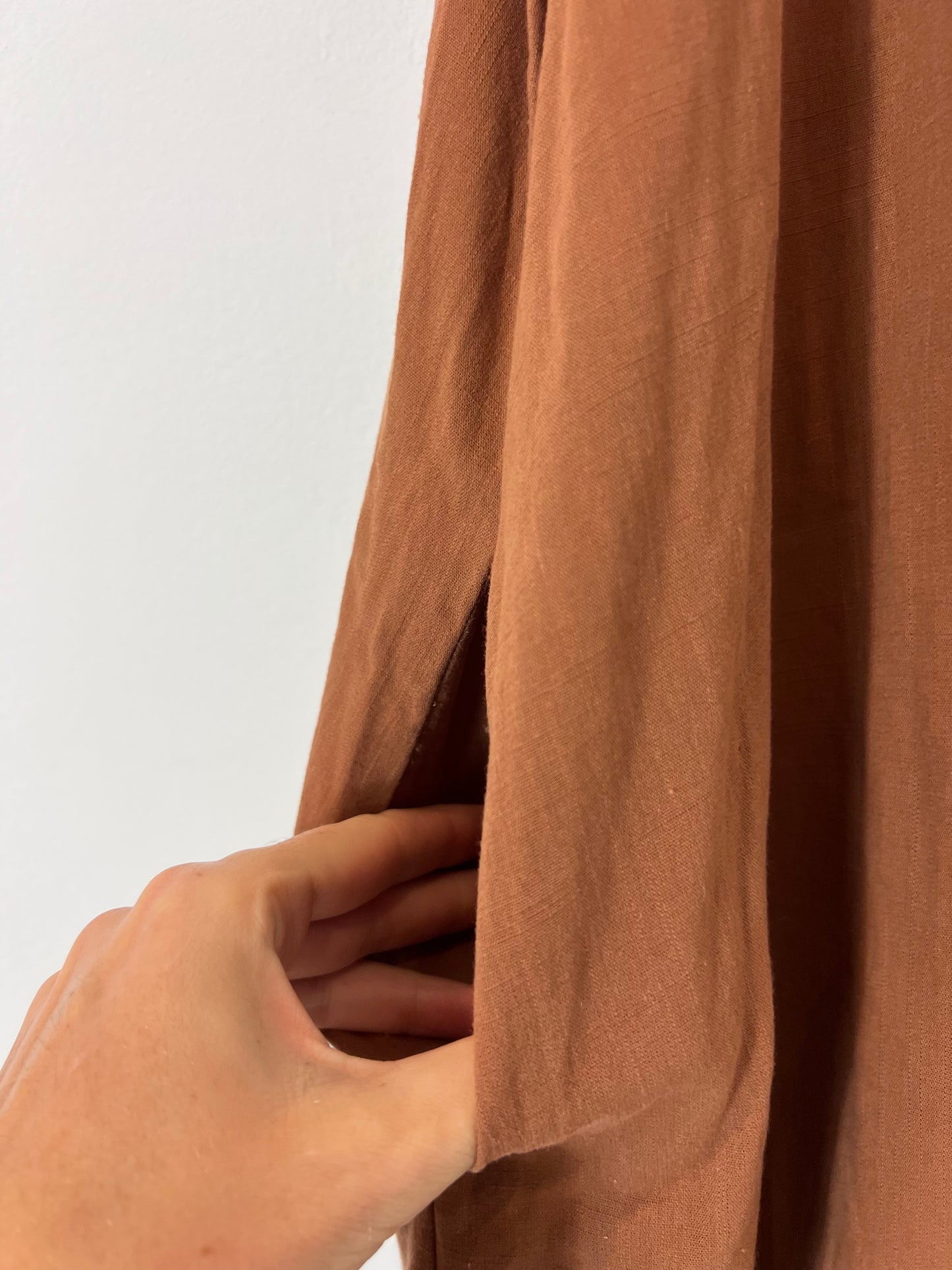 WAMY. Vestido marrón caracolas T.m/l