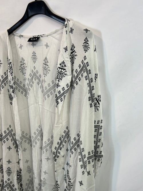 VILA CLOTHES. Kimono blanco étnico T.m