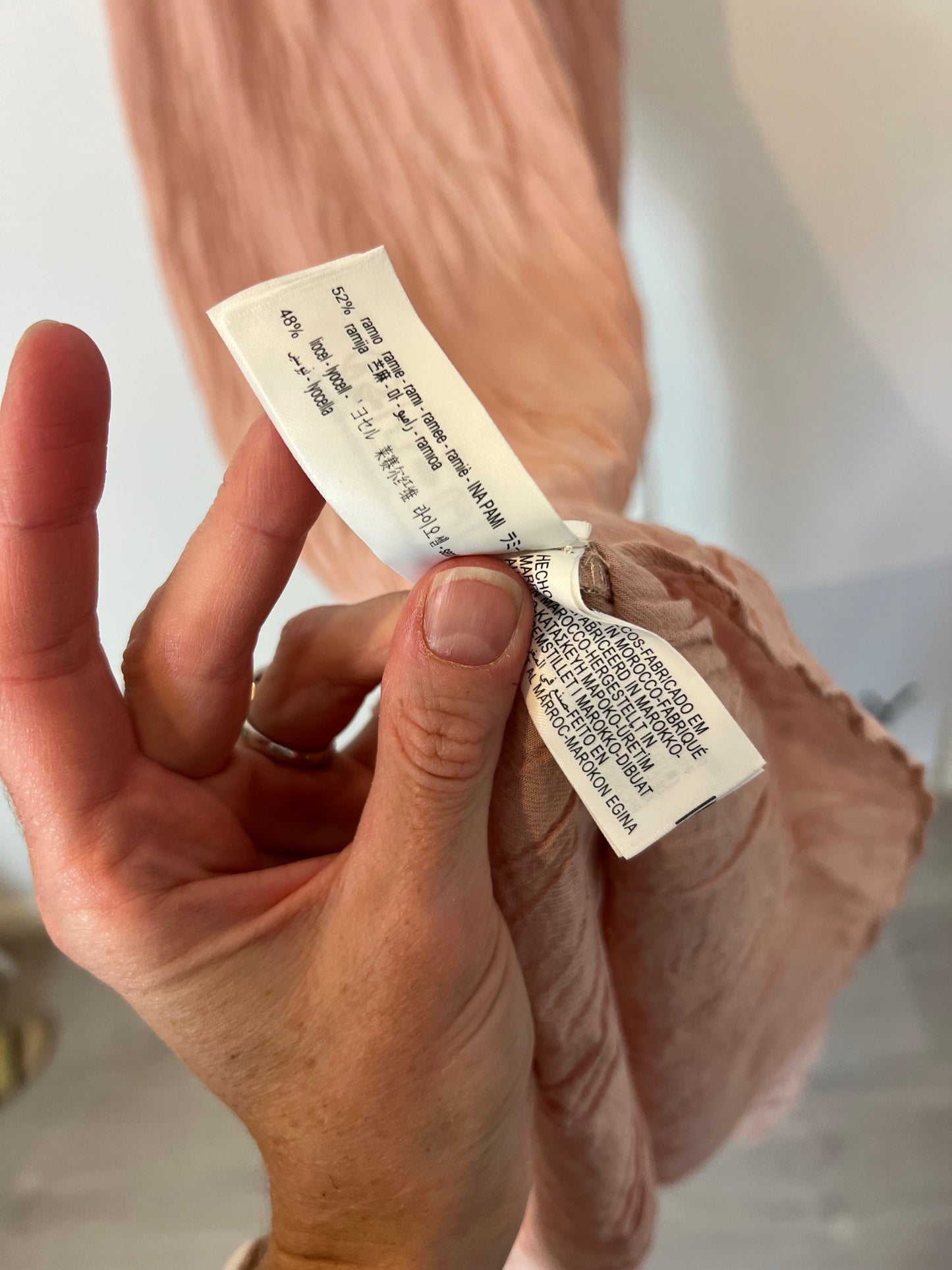 ZARA. Vestido rosa fruncido T.s