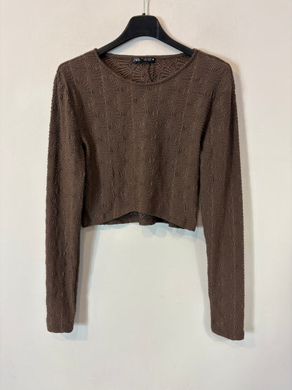 ZARA. Top marrón textura