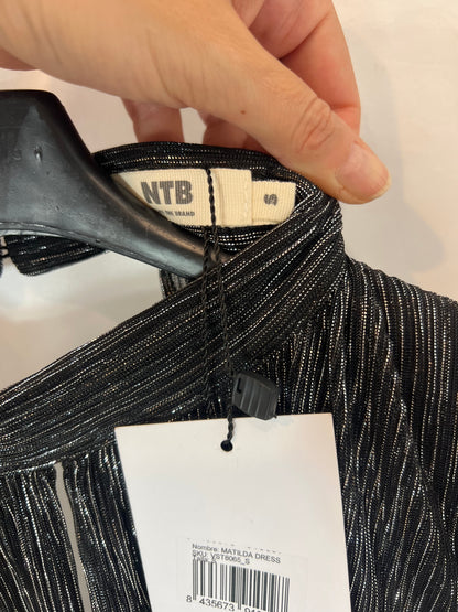 NAME THE BRAND. Short pleated dress with shiny threads. TS