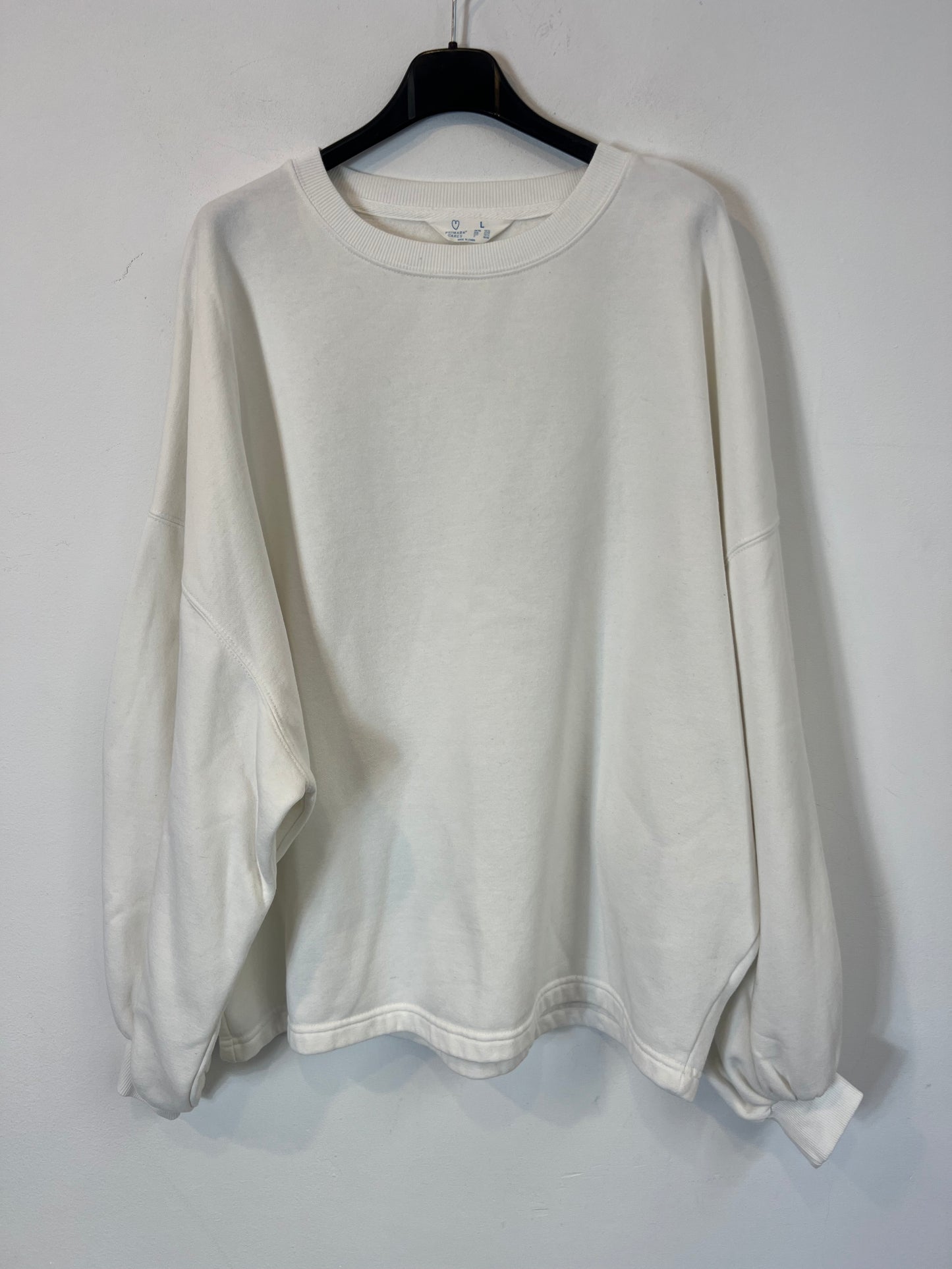 PRIMARK. Sudadera blanca básica. T L
