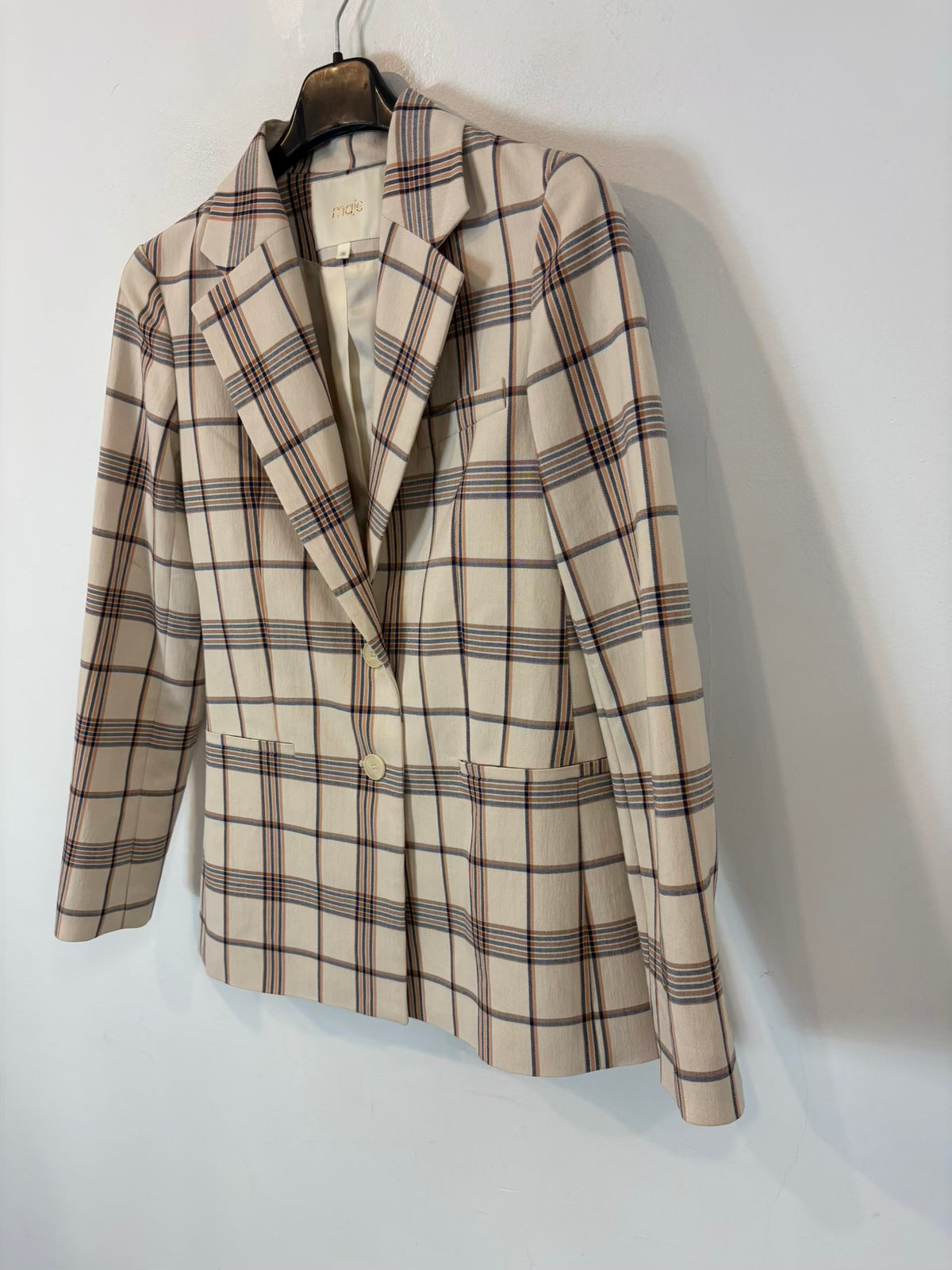 MAJE. Blazer fluida cuadros