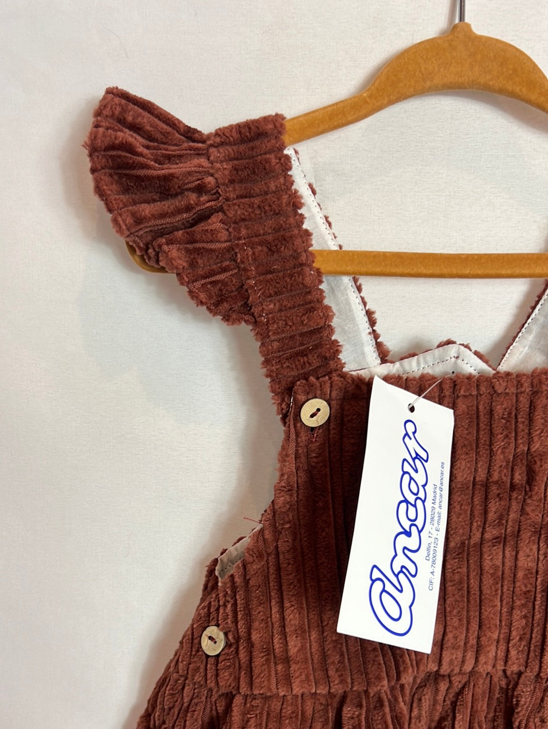 ANCAR. Maroon corduroy pinafore