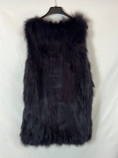 MAX&amp;MOI. Blue/purple fox vest, size 36