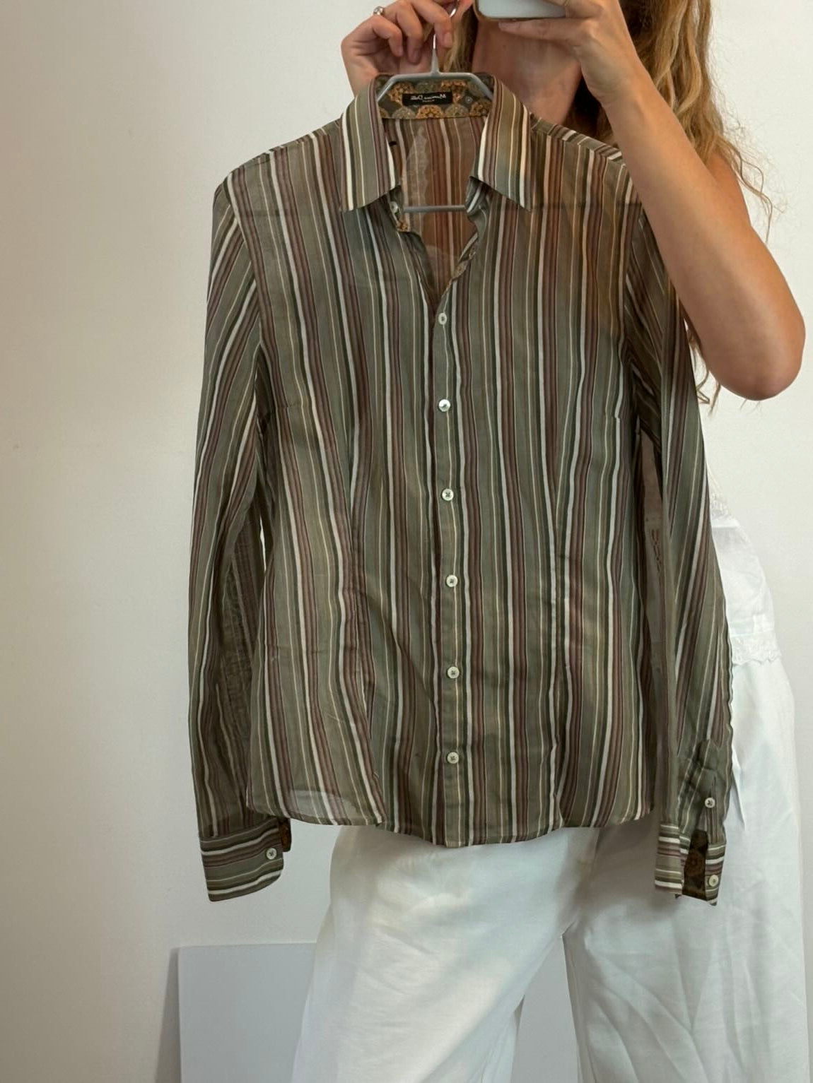 MASSIMO DUTTI. Blusa rayas con seda