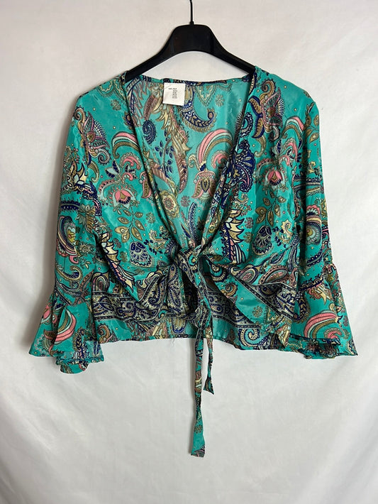 OTRAS. Top seda estampado anudado . T U ( s/m)