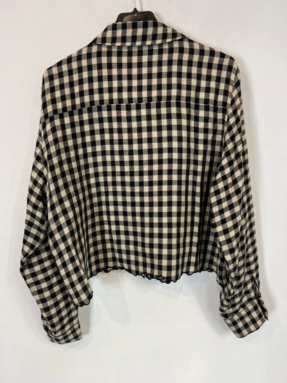 ZARA. Checkered shirt with embroidered details. TM