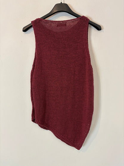MASSIMO DUTTI. Top burdeos punto  T.xs