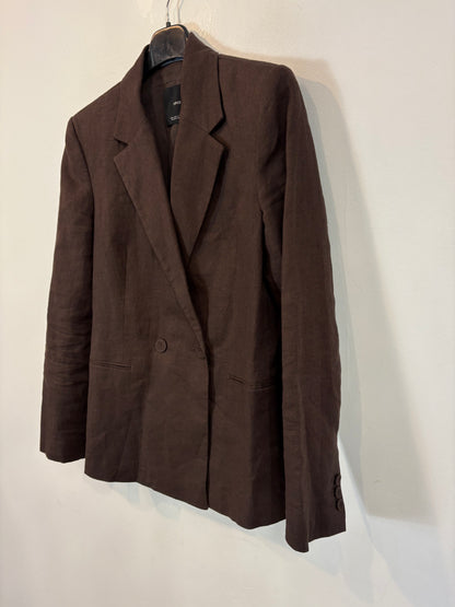 MANGO.  Traje de chaqueta lino marrón