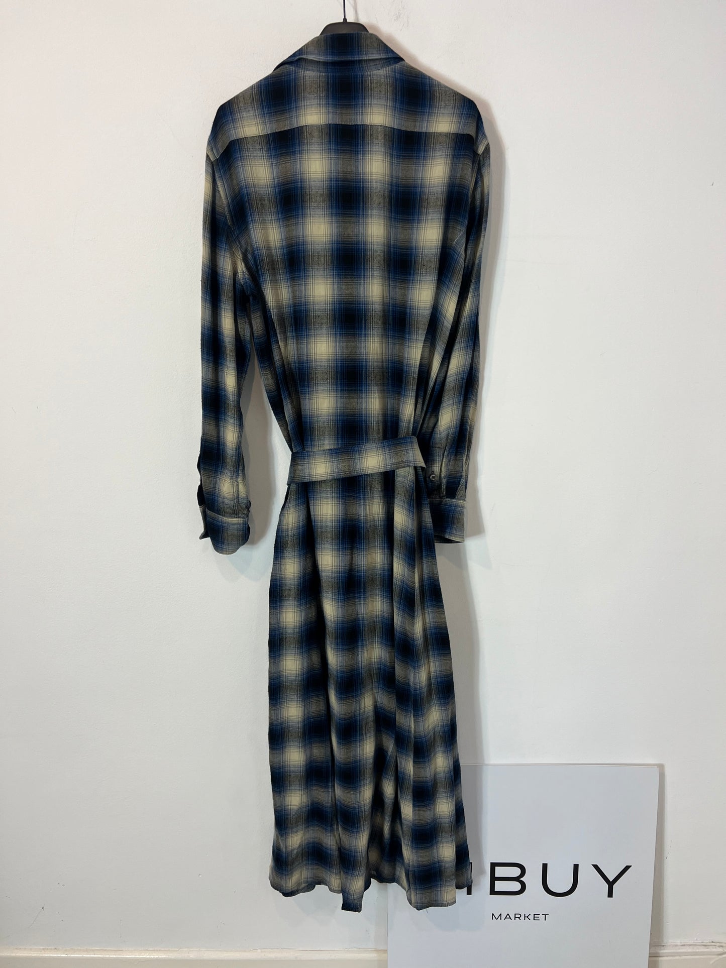 POLO RALPH LAUREN. Vestido largo camisero cuadros con lana T.m (Tara)