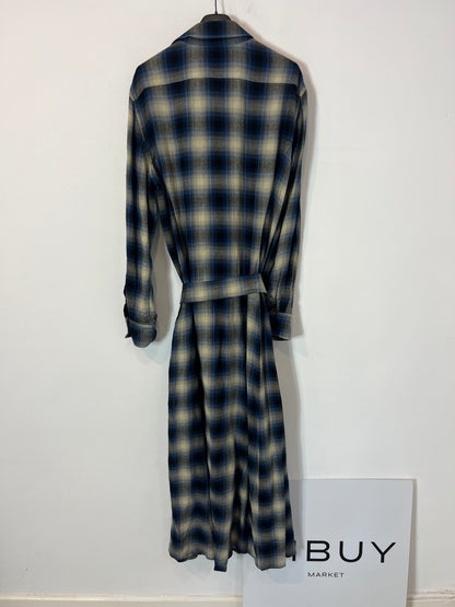 POLO RALPH LAUREN. Vestido largo camisero cuadros con lana T.m (Tara)