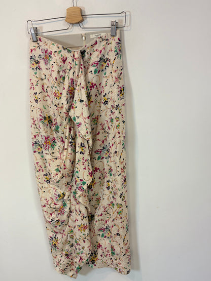 ISABEL MARANT ÉTOILE. Falda larga estampada fruncido