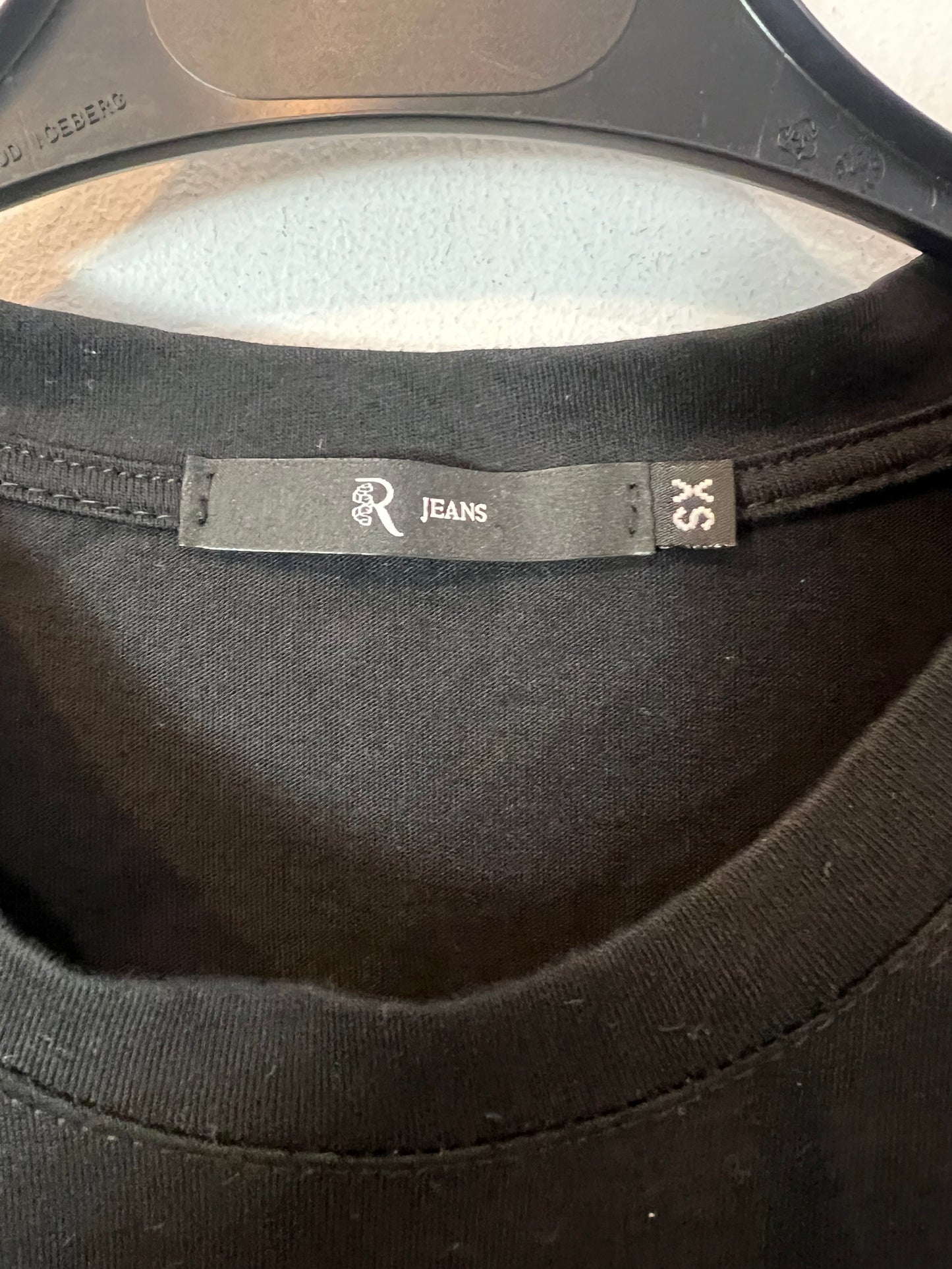 R JEANS. Black feather dress T.xs