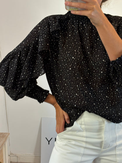 MAJE. Black star blouse S.1(s)