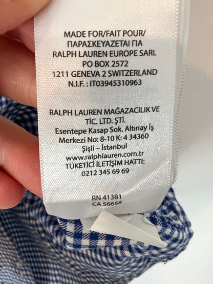 RALPH LAUREN. Camisa cuadros mini azules y blancos. T 3 años