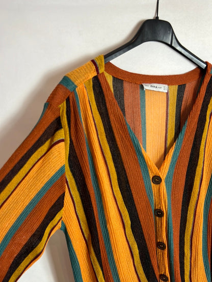 ZARA. Top rayas abotonado. T S