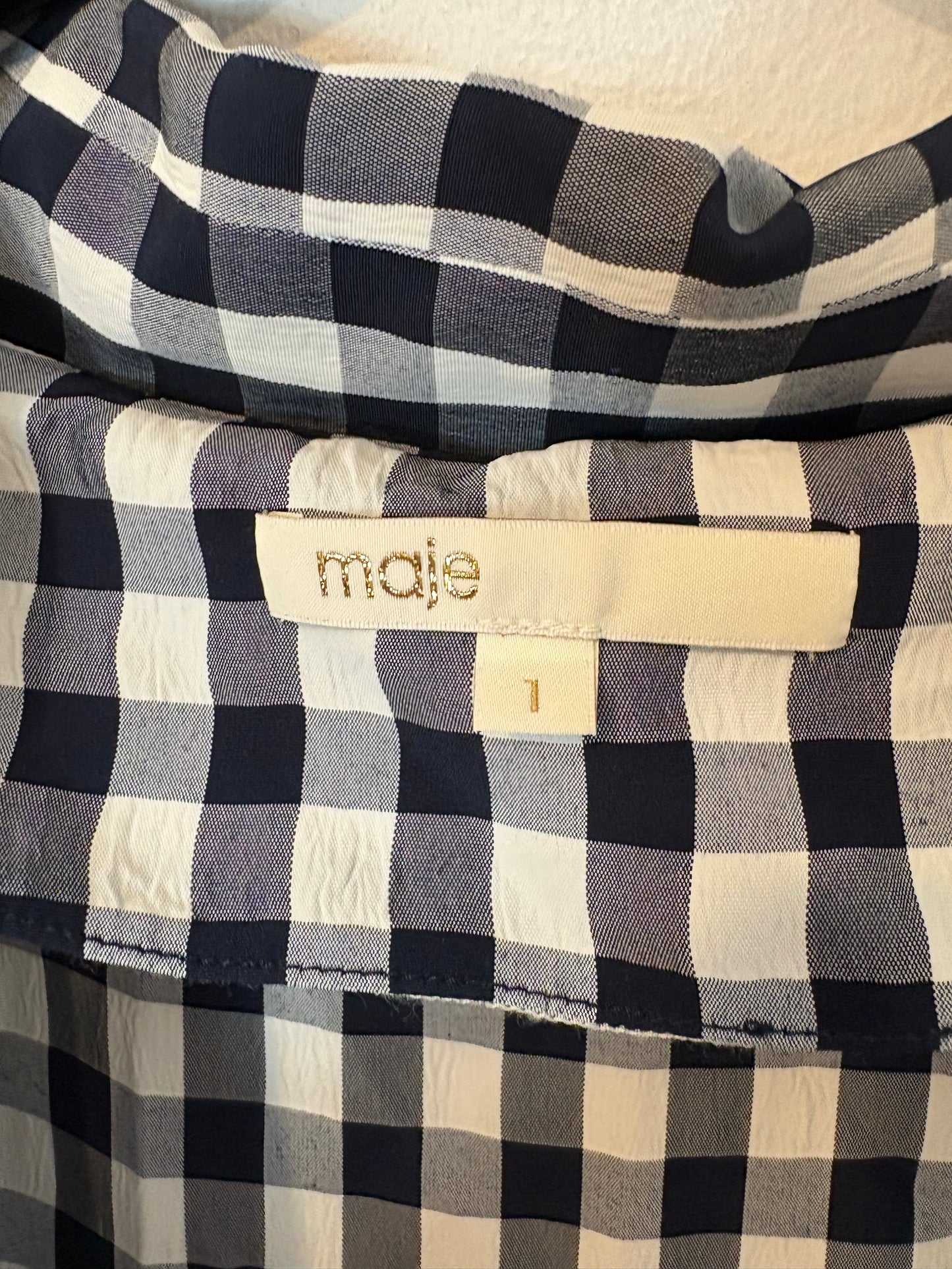 MAJE. Vestido vichy asimetrías