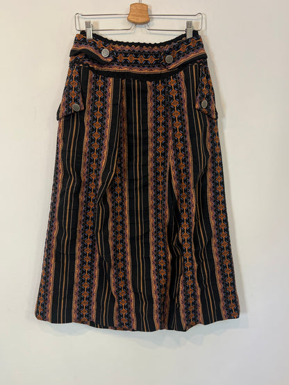 SOPHIE&LUCIE. Falda midi negra bordada T.38