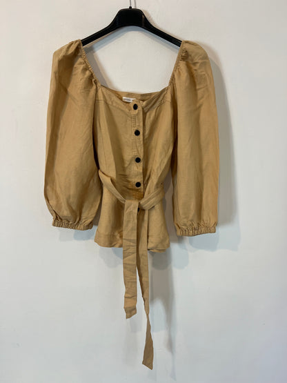 OYSHO. Top beige lino T.s