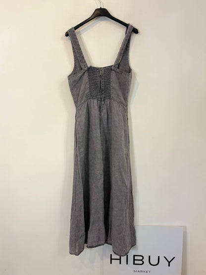 ZARA. Vestido midi lino efecto desgastado