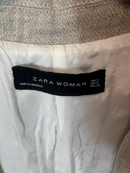 ZARA. Chaqueta larga lino beige. T S