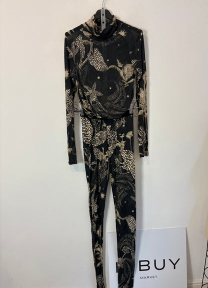 FORTE FORTE. Conjunto azul estampado mezcla