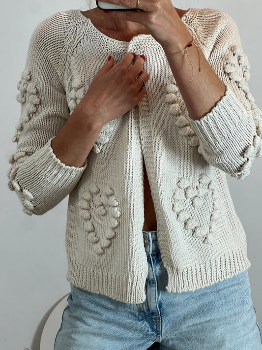 OTRAS. Cárdigan beige bodoques. T M