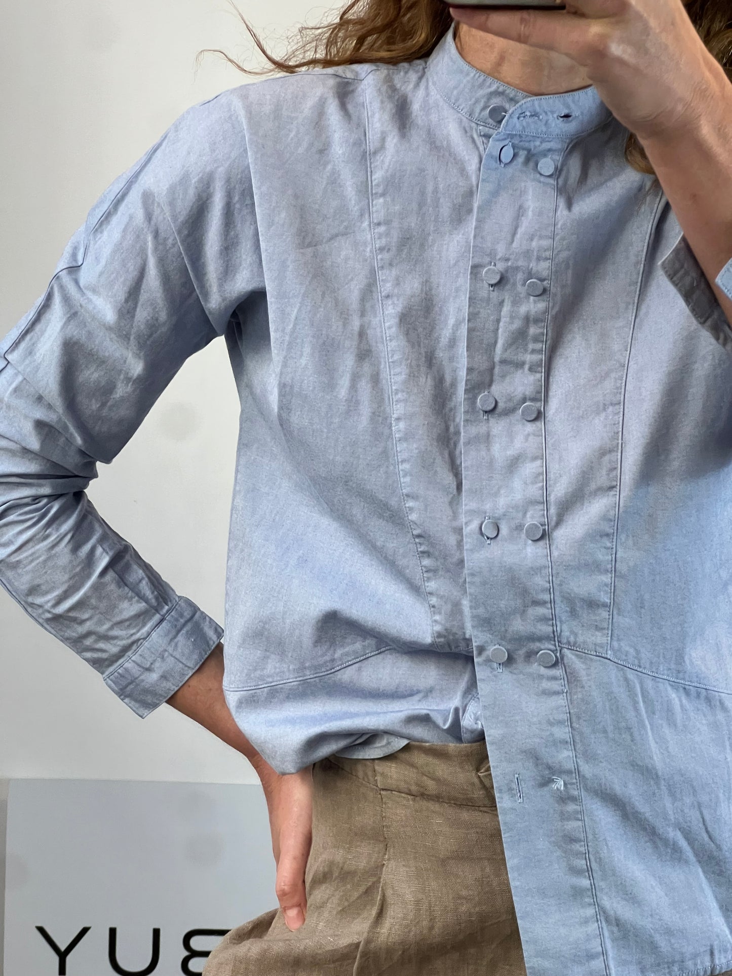 INTROPY. Blue double-breasted blouse. T s/m (Tare)