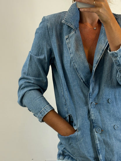 ZARA. Blazer denim cruzada. T XS(S)