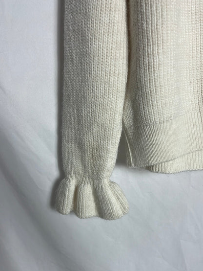 ZARA. jersey beige bordado T.s