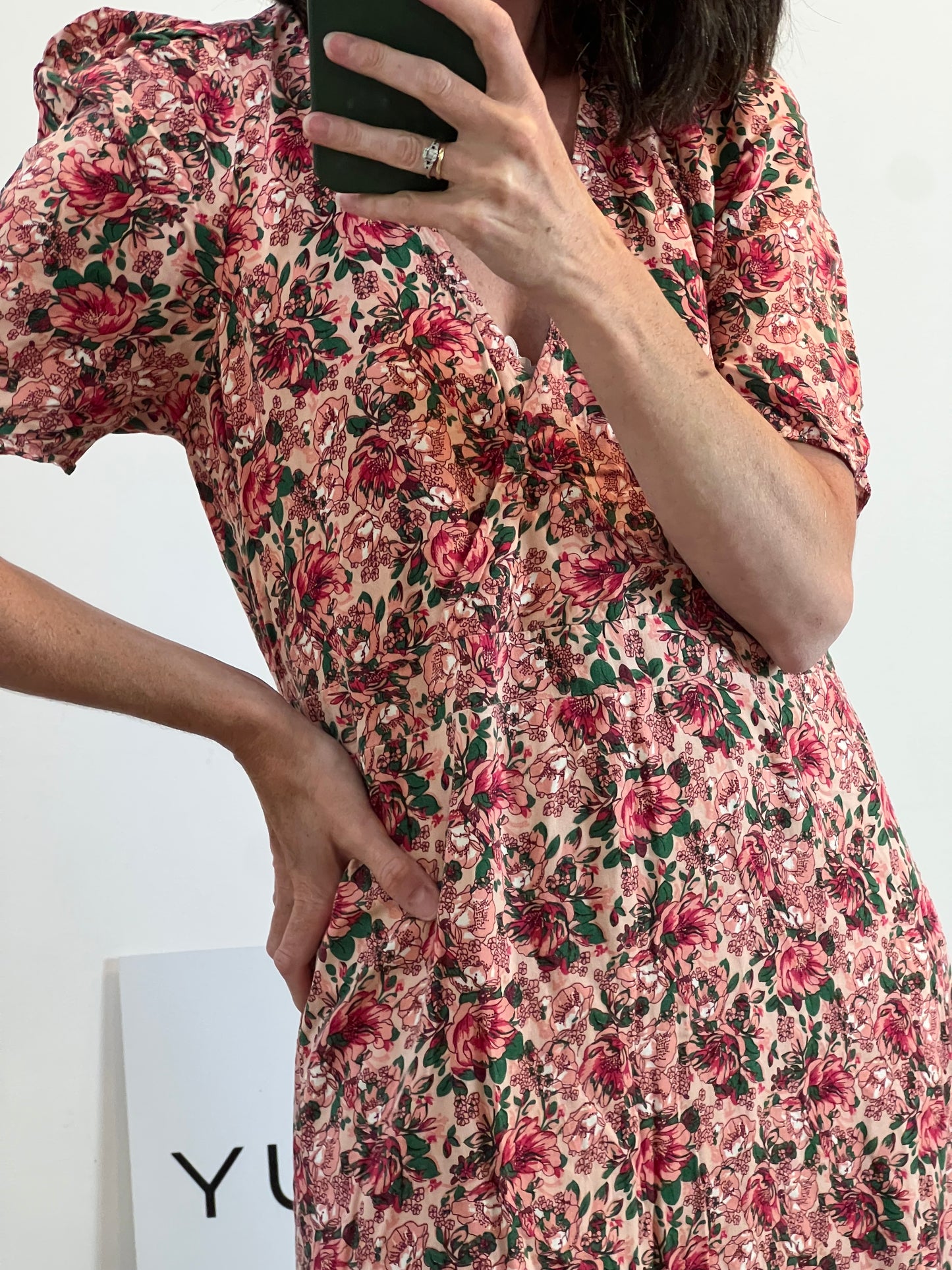 AN´GE. Printed midi dress. Size 2 (M)