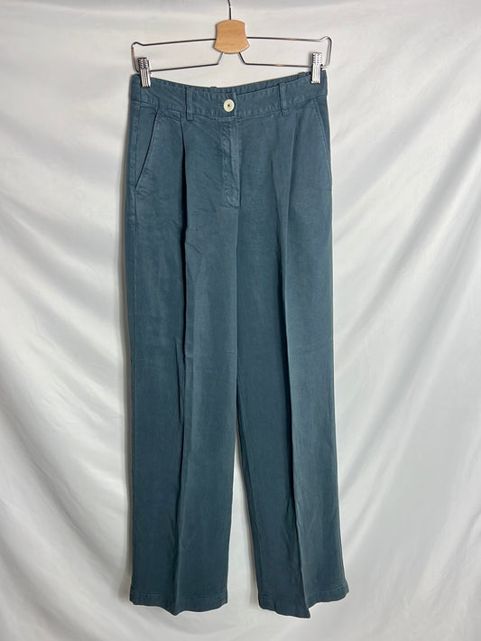 MASSIMO DUTTI. Flowy blue wide-leg trousers. Size 38 (Tara)