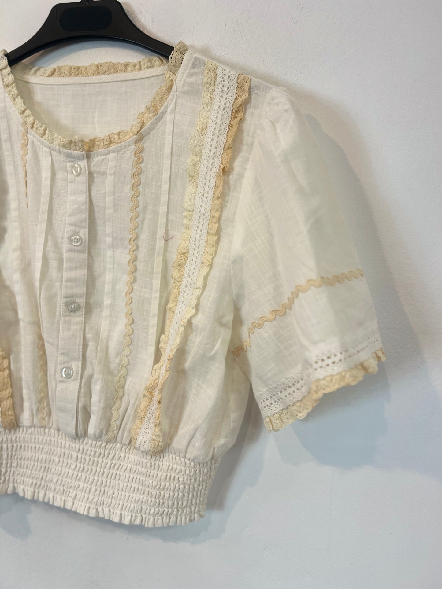 OTRAS. Blusa encaje beige TU(S)