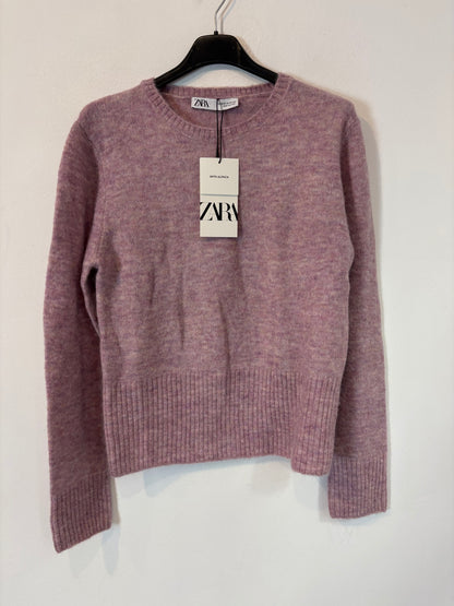 ZARA. Jersey malva jaspeado. T M