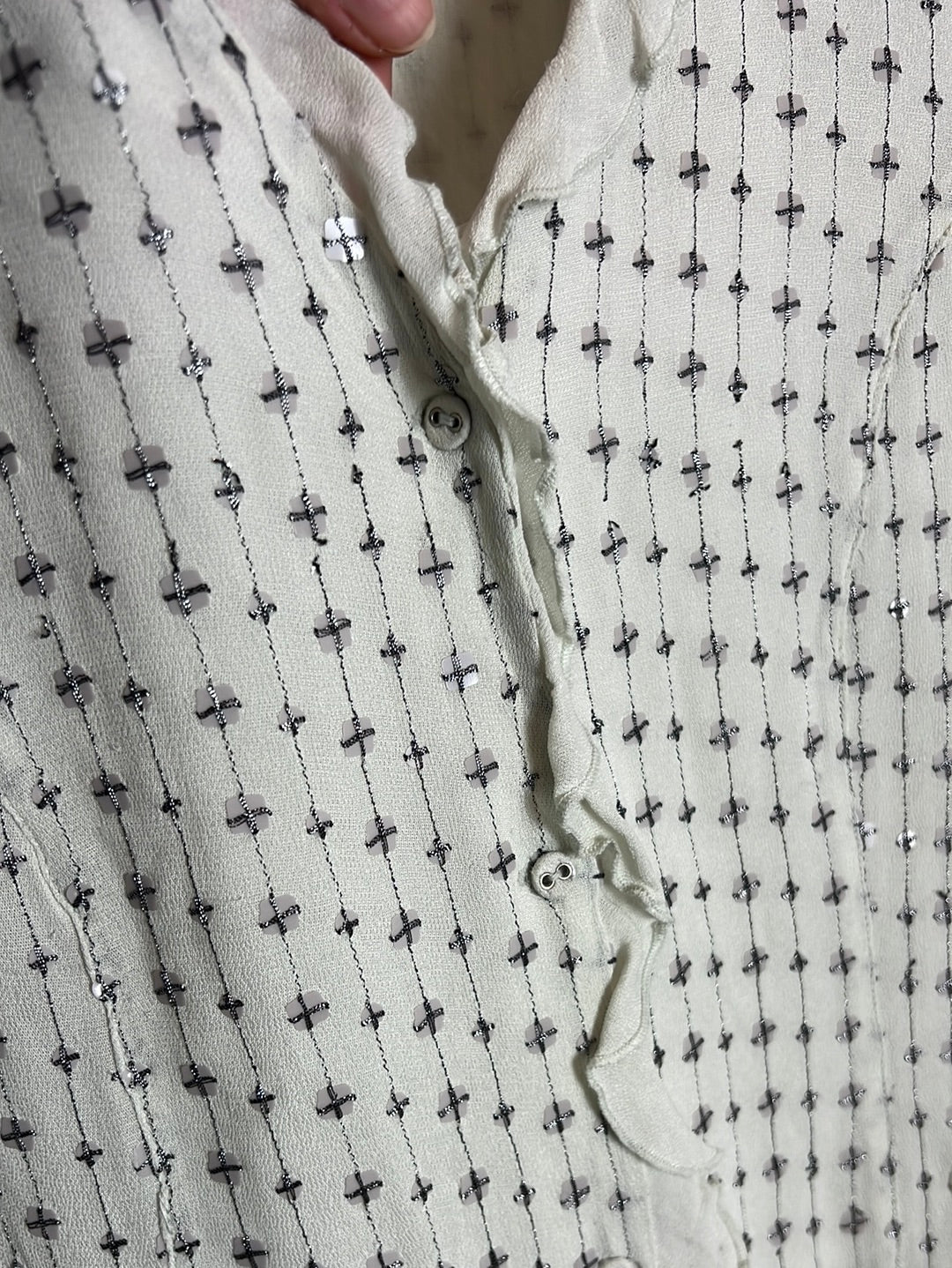 INTROPY. Buttoned chiffon and sequin dress. T 42