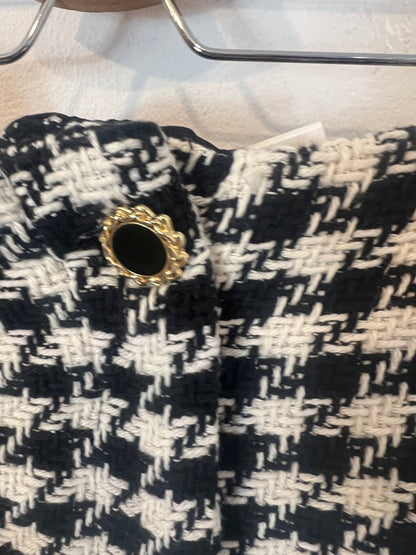 ZARA. Pantalón corto tweed pata de gallo. T S