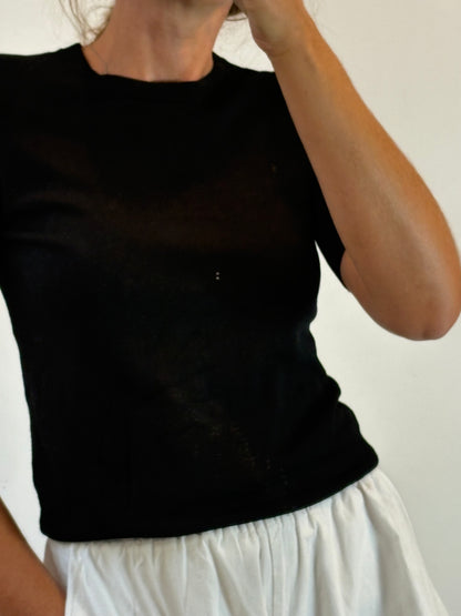 ZARA. Black stretch knit top. TM