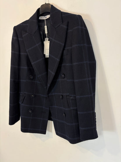 ANGEL SCHELESSER. Blazer azul cuadros lana